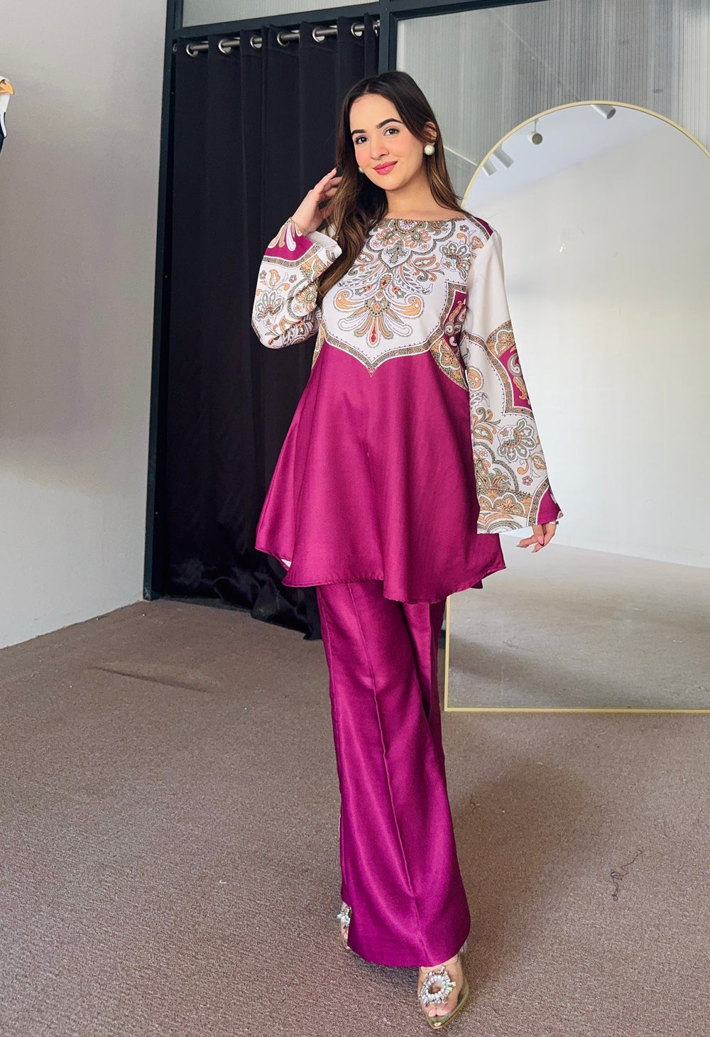 .Pink Kurta Set Premium Quality 100% Original 💕