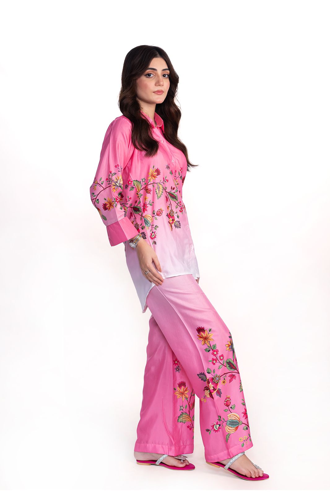 Pinkish Print 2 Pcs Dress