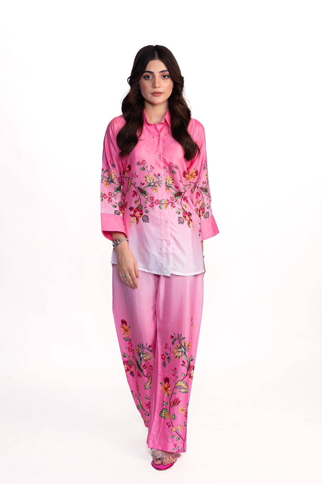 Pinkish Print 2 Pcs Dress