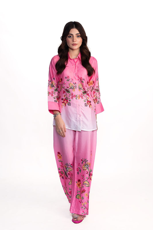 Pinkish Print 2 Pcs Dress