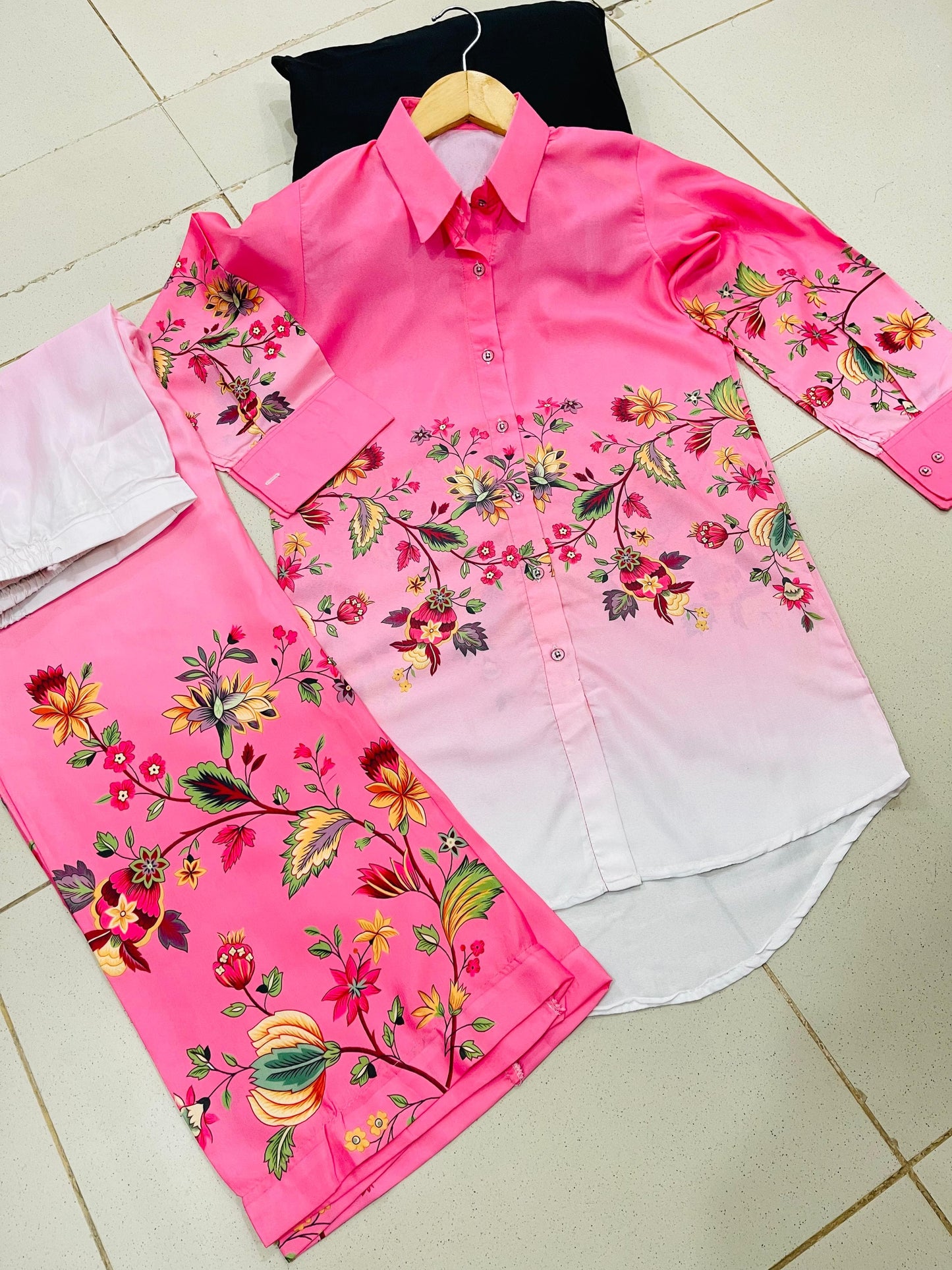 Pinkish Print 2 Pcs Dress