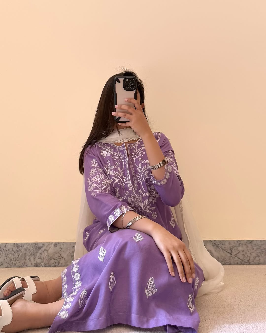Desi chicken kari long Kurta Set ♥️