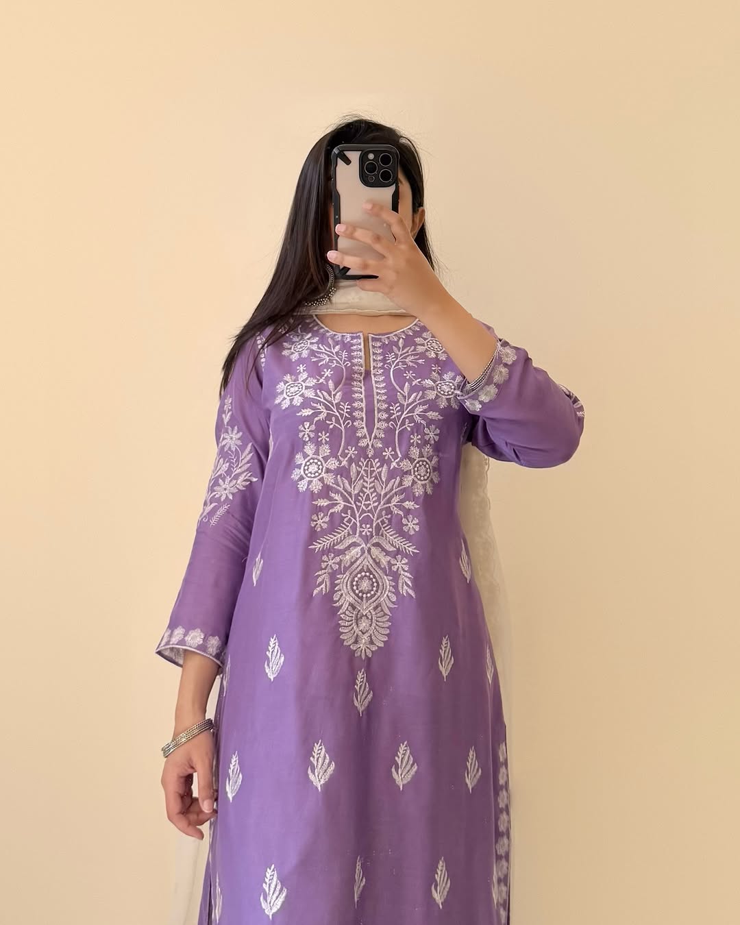 Desi chicken kari long Kurta Set ♥️