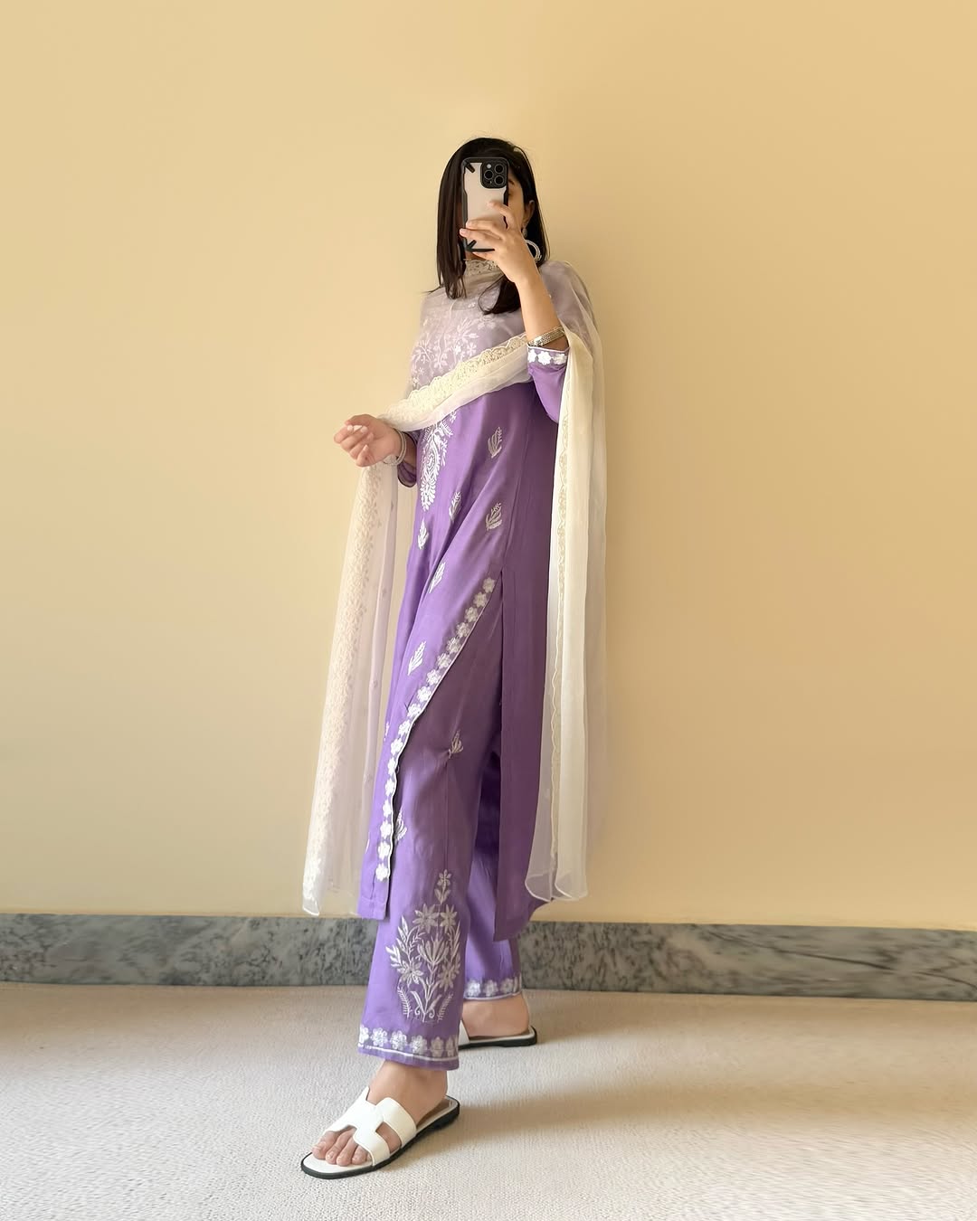 Desi chicken kari long Kurta Set ♥️