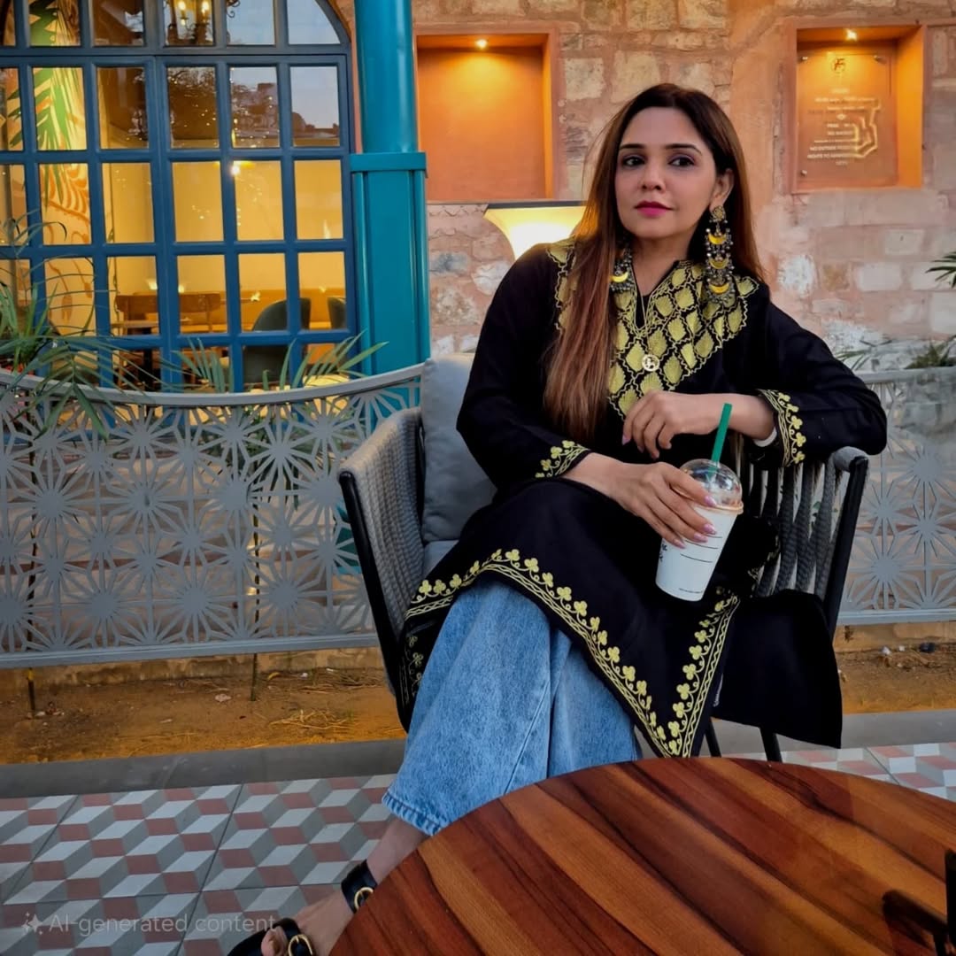 Pheran Embroided Kurti 💜
