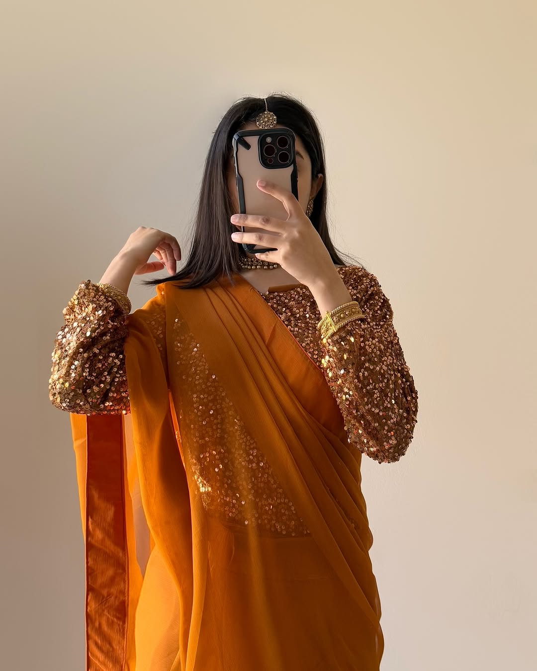 Gold Saree 💕 Premium Quality Ready to Wear