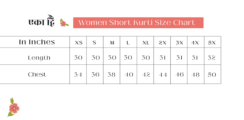 Indian Embroided Kurti In Short